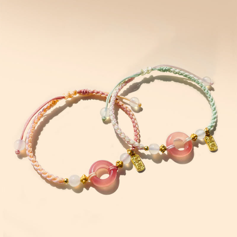 Nimara Ritual Peace And Joy Agate Peace Buckle Auspicious Handmade Braided Bracelet