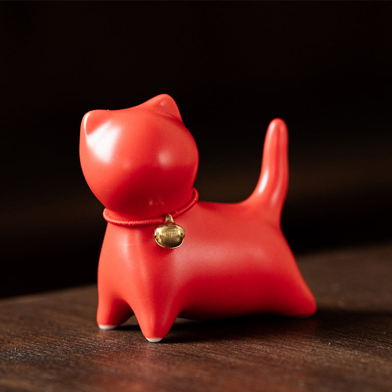 Nimara Ritual Mini Small Cute Cat Tea Pet Ceramic Home Desk Figurine Decoration
