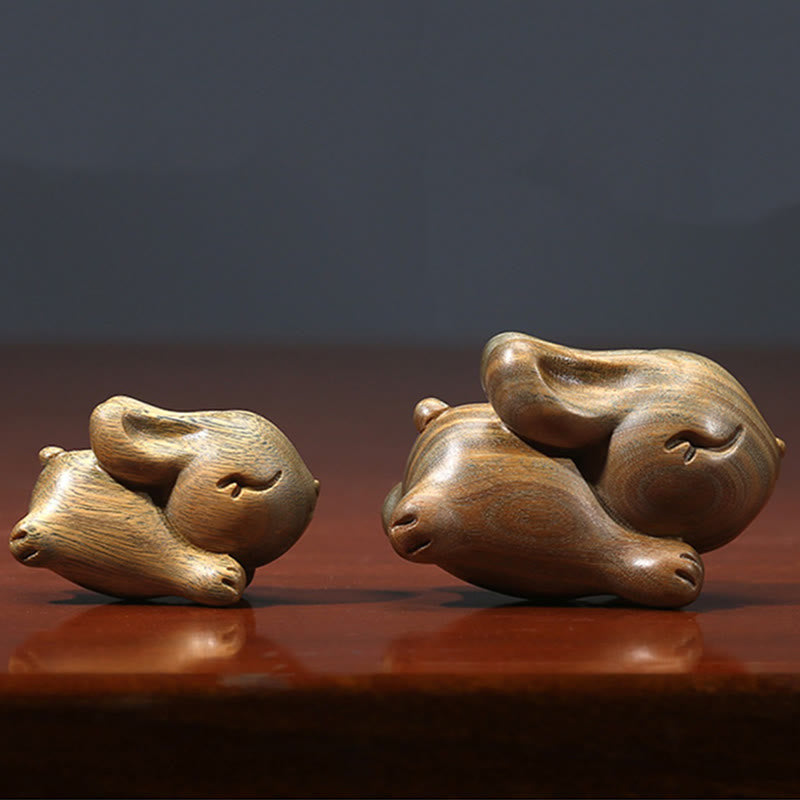 Nimara Ritual Green Sandalwood Small Mini Cute Rabbit Bunny Peace Decorations