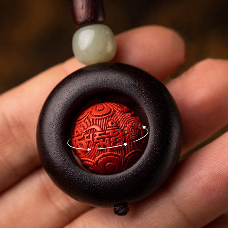 Nimara Ritual Tibet Om Mani Padme Hum PiXiu Copper Coin Small Leaf Red Sandalwood Cinnabar Protection Key Chain
