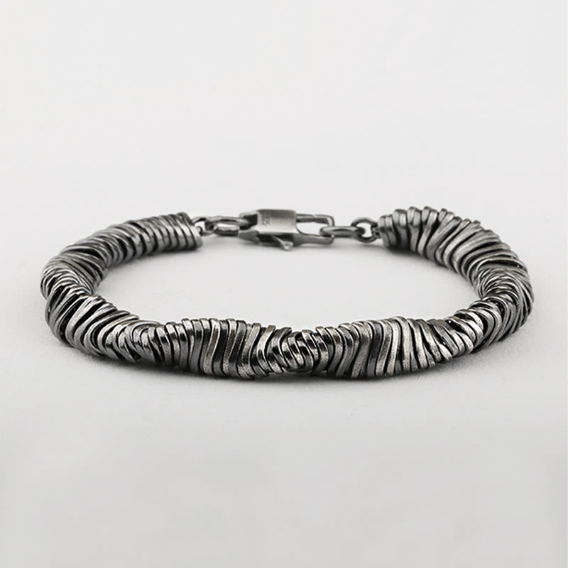 Nimara Ritual 925 Sterling Silver Vintage Twisted Design Wealth Healing Chain Bracelet