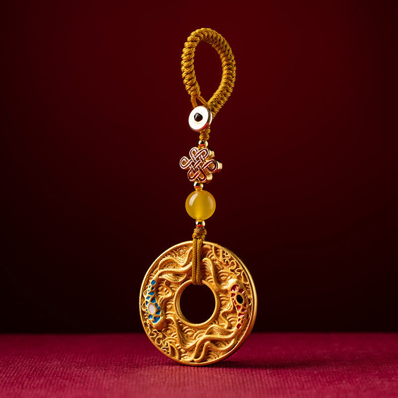 Nimara Ritual Double Koi Fish Peace Buckle Wealth Luck Key Chain
