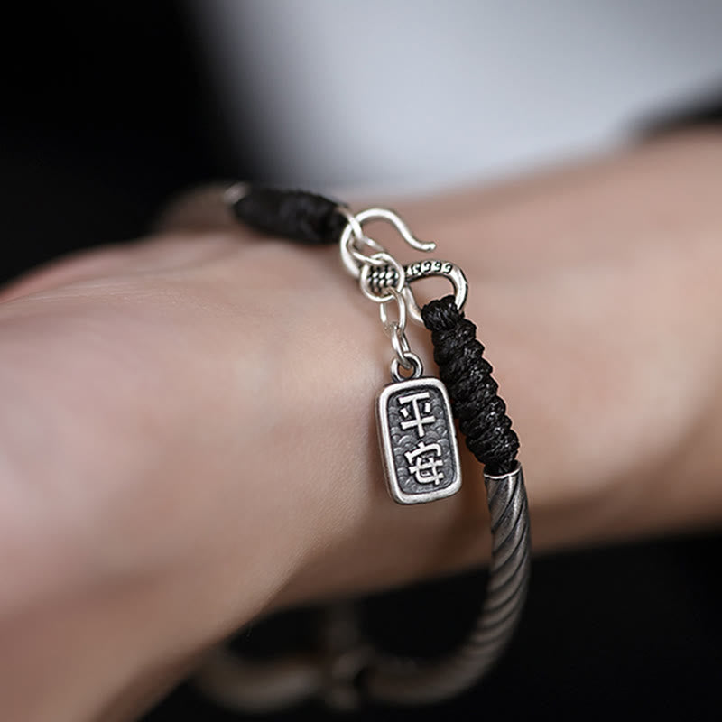 Nimara Ritual 999 Sterling Silver Fu Character Peace Buckle Copper Coin Auspicious Clouds Fortune Bracelet