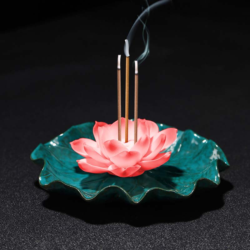 Nimara Ritual Tibetan Lotus Blessing Incense Burner Decoration