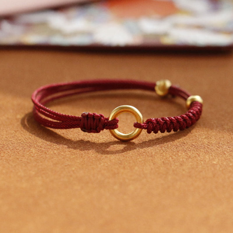 Nimara Ritual Alloy Peace Buckle Luck Red String Bracelet