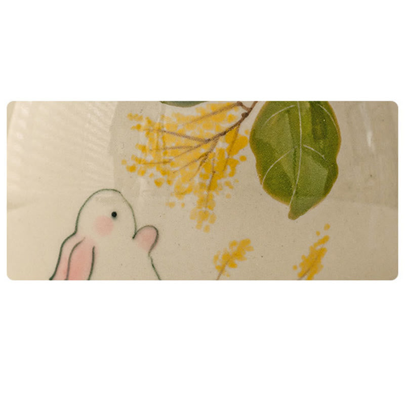 Nimara Ritual Hand Painted Small Osmanthus Rabbit Ceramic Teacup Kung Fu Tea Cup 40ml