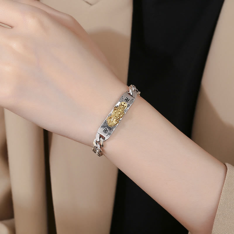 Nimara Ritual Om Mani Padme Hum Pixiu Swastika Spring Buckle Wisdom Bracelet