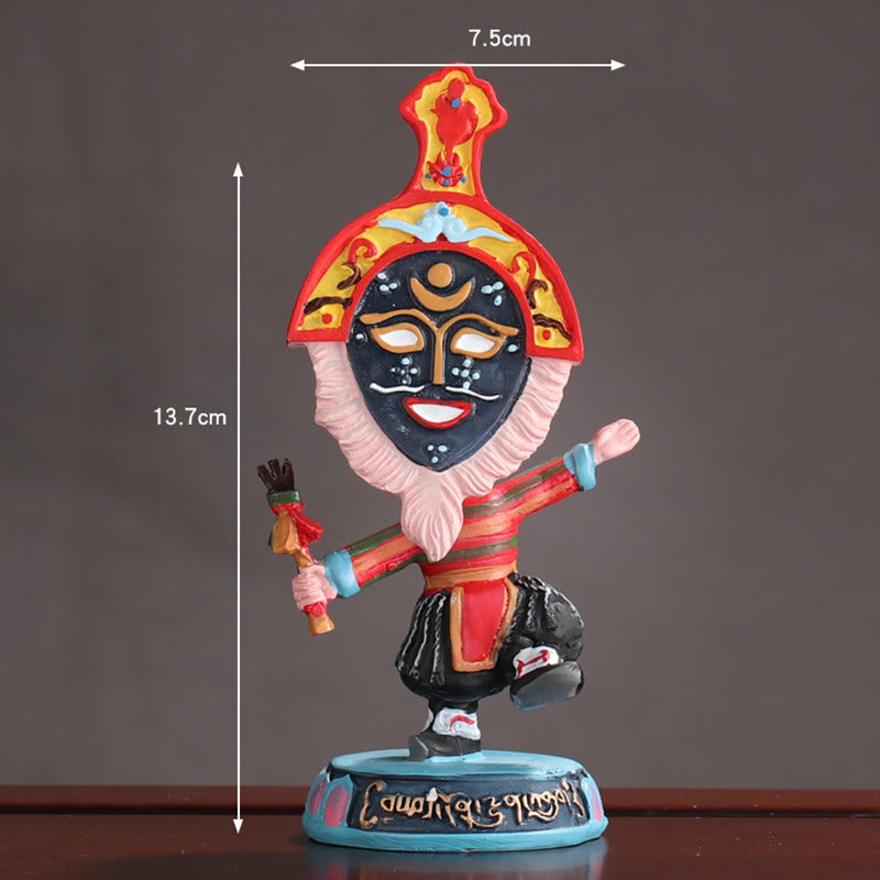 Nimara Ritual Tibetan Opera Face Mask Puppet Home Office Car Decoration Ornament