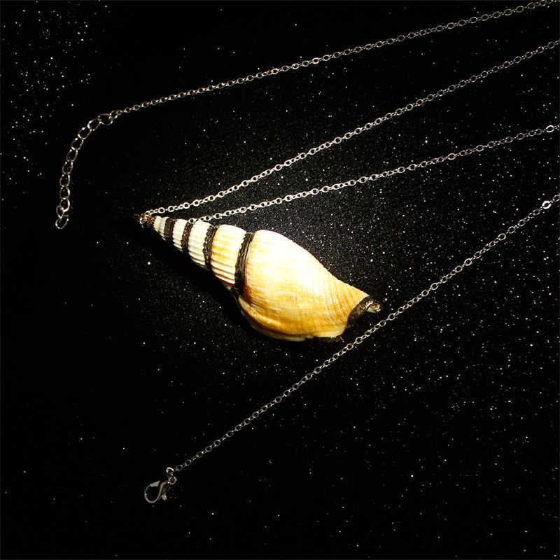Nimara Ritual Natural Shankha Conch Shell Seashell Lucky Necklace Pendant