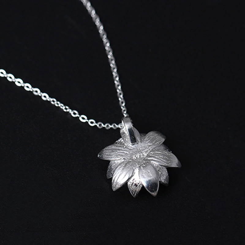Nimara Ritual 925 Sterling Silver Lazurite Lotus Flower Self Care Necklace Pendant