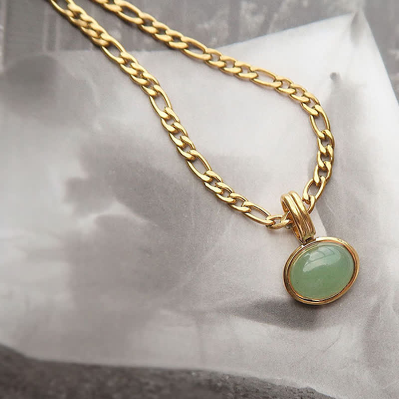 Nimara Ritual Oval Turquoise Strength Titanium Steel Necklace Pendant
