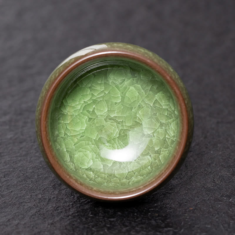 Nimara Ritual Chinese Green Ice Crack Design Jianzhan Kiln Change Porcelain Teacup Kung Fu Tea Cup