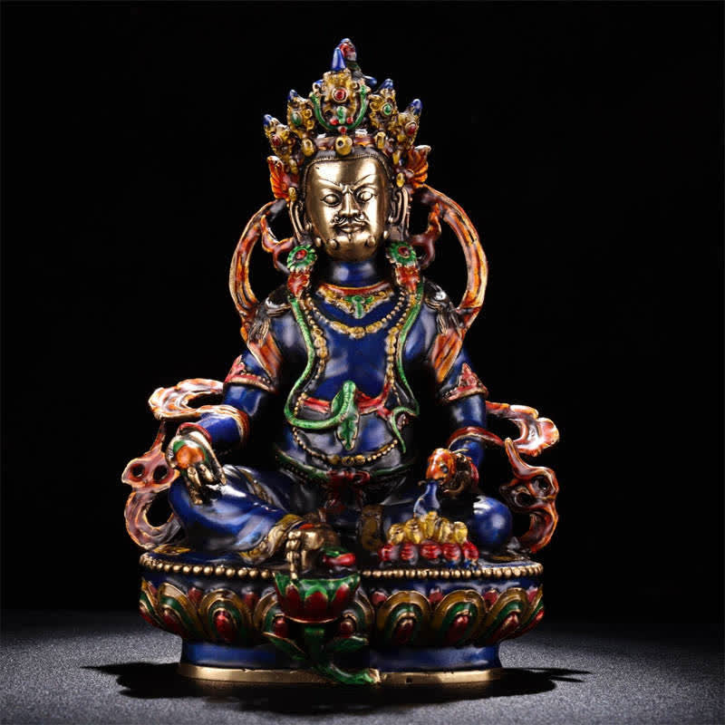 Nimara Ritual Yellow Jambhala Bodhisattva Figurine Serenity Copper Statue Home Decoration