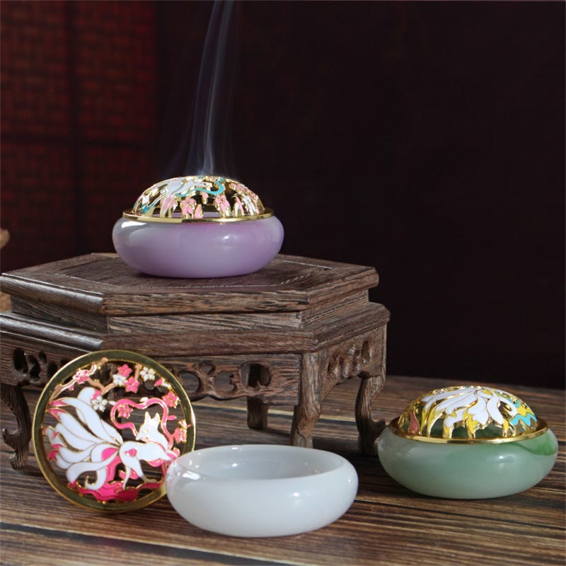 Nimara Ritual Nine Tailed Fox Liuli Crystal Healing Meditation Incense Burner