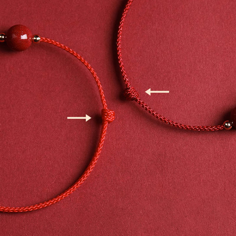 Nimara Ritual Natural Lucky Cinnabar Bead Blessing String Bracelet Anklet