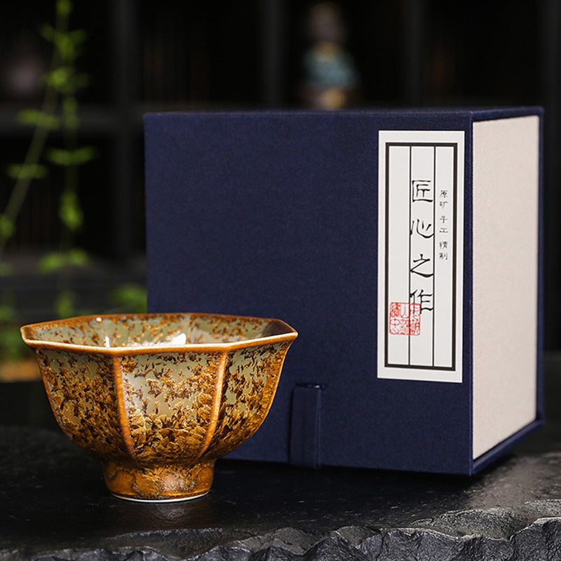 Nimara Ritual Colorful Brown Ceramic Teacup Kung Fu Tea Cup Bowl