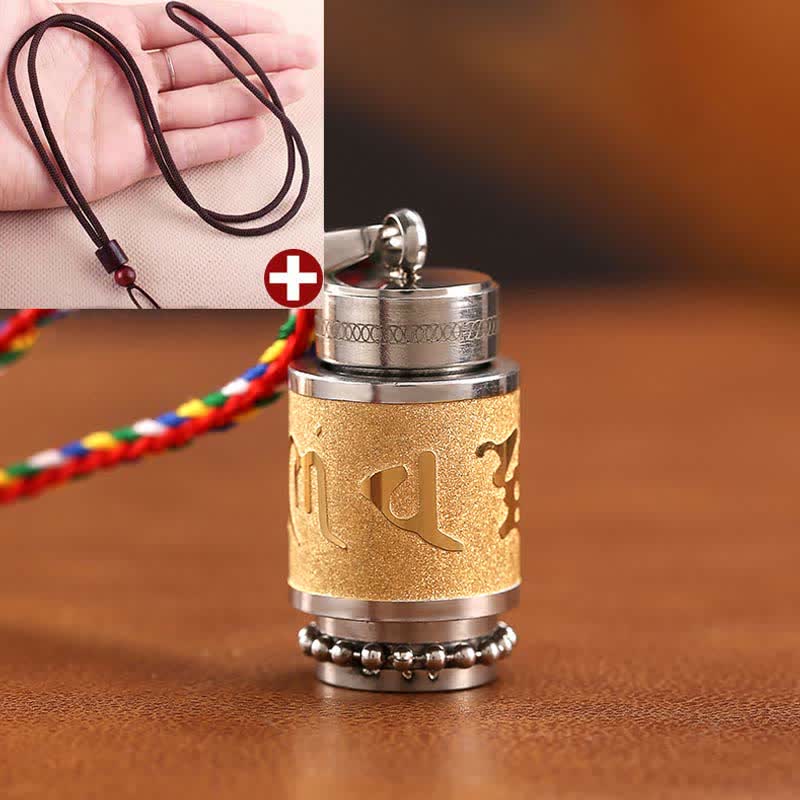 Nimara Ritual Tibet Om Mani Padme Hum Shurangama Mantra Titanium Steel Wisdom Amulet Necklace Pendant