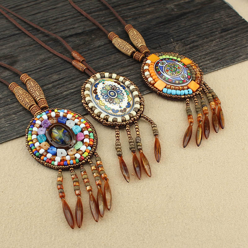 Nimara Ritual Mandala Pattern Beads Creativity Necklace Pendant