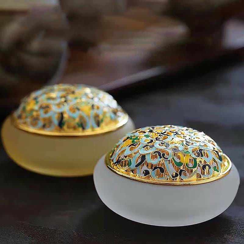 Nimara Ritual Lotus Liuli Crystal Healing Meditation Incense Burner