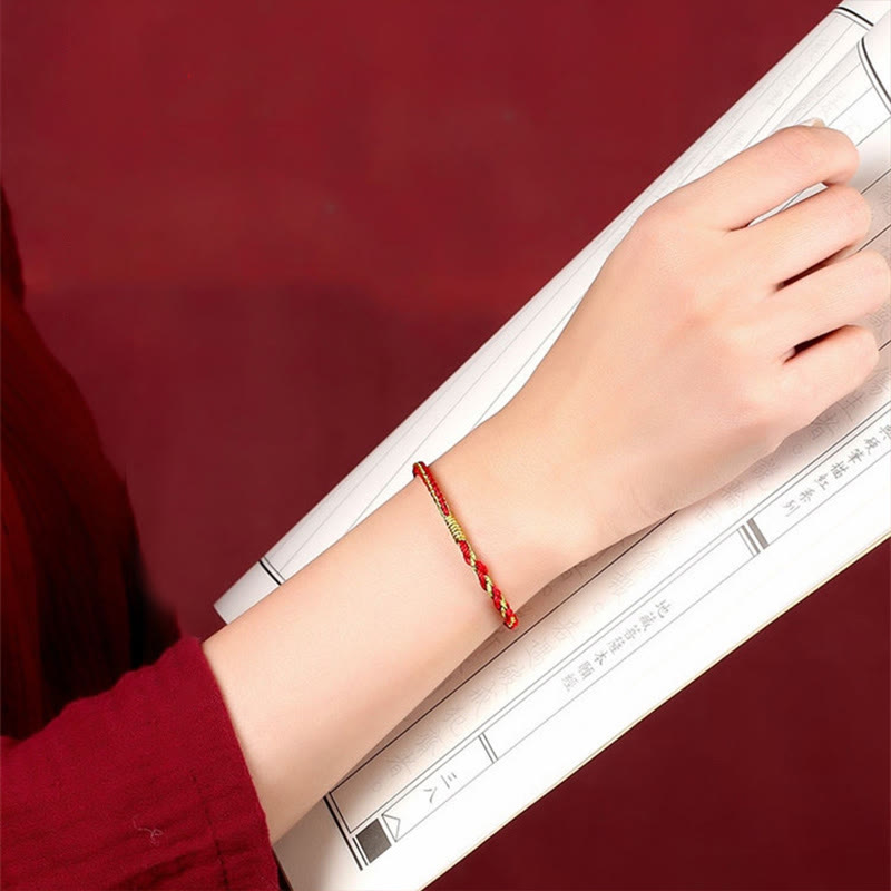 Nimara Ritual Handmade Chinese Zodiac Rabbit Rooster Rat Horse Dragon Protection Braid String Bracelet