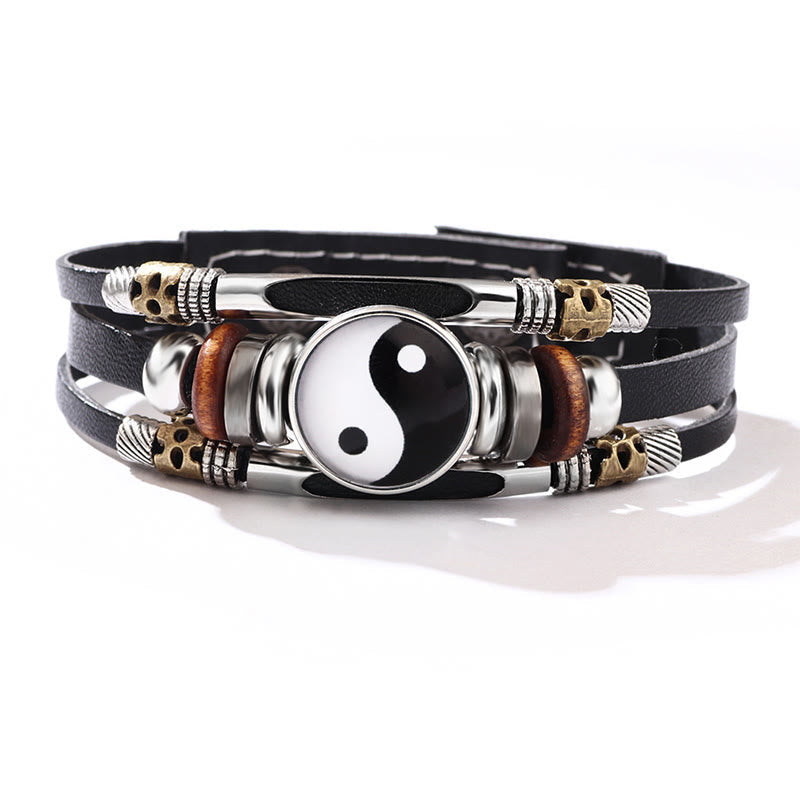 Nimara Ritual Yin Yang Leather Balance Bracelet