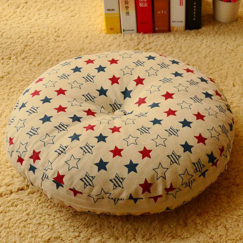 Nimara Ritual Lotus Simple Pattern Linen Meditation Seat Cushion Home Living Room Decoration