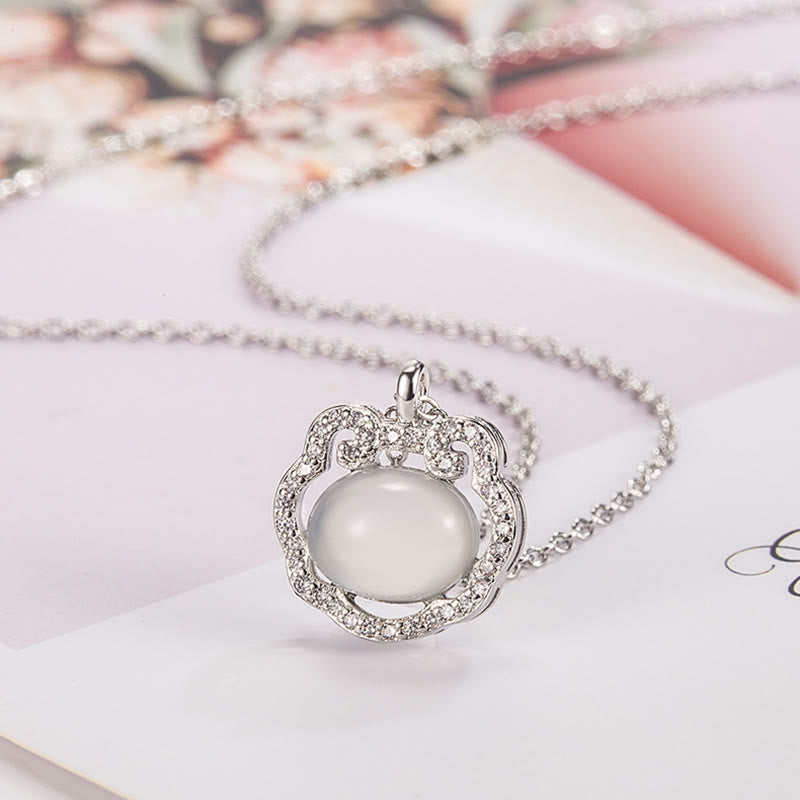 Nimara Ritual Chalcedony Lock of Good Wishes Positive Necklace Pendant