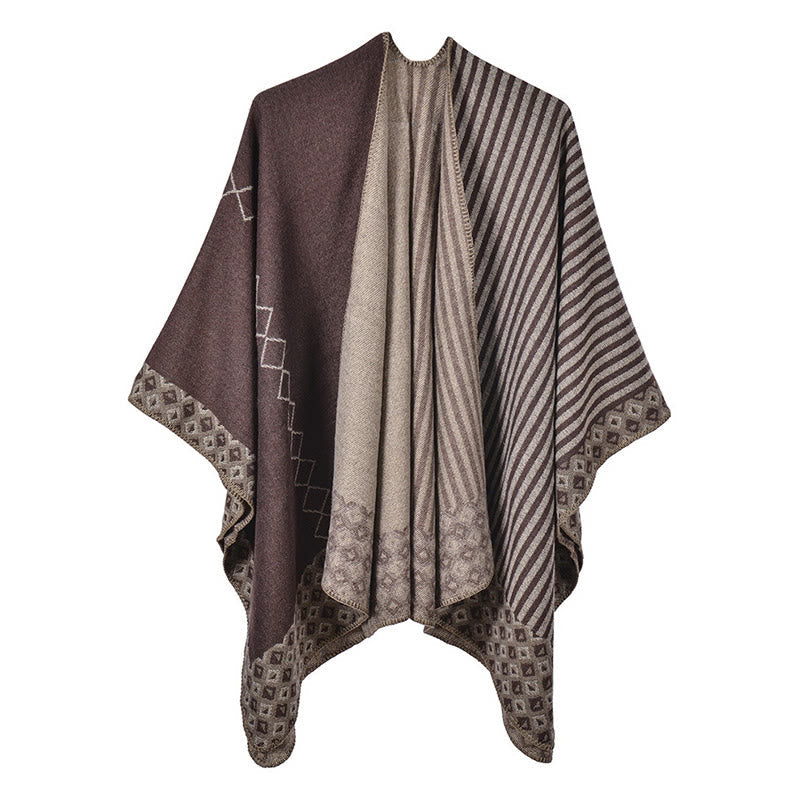 Nimara Ritual Tibetan Shawl Striped Diamond Pattern Winter Warm Soft Scarf