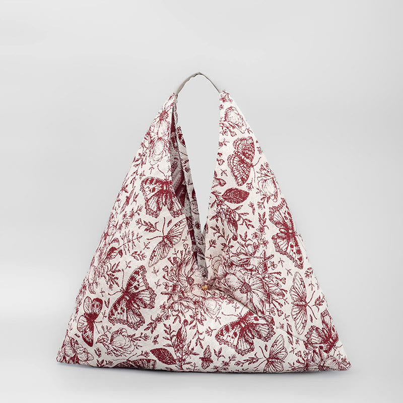 Nimara Ritual Flowers Letters Butterfly Geometry Print Underarm Triangle Shoulder Bag