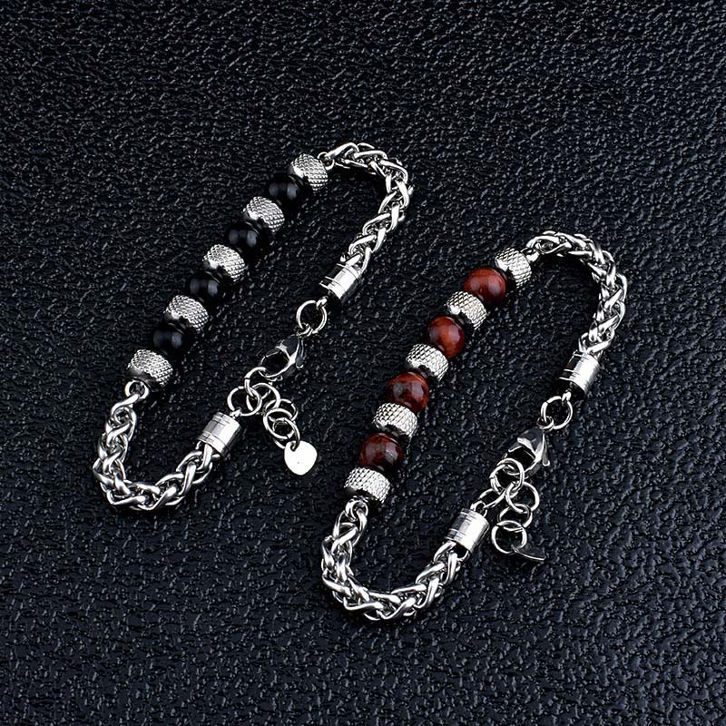 Nimara Ritual Black Onyx Tiger Eye Bead Courage Bracelet