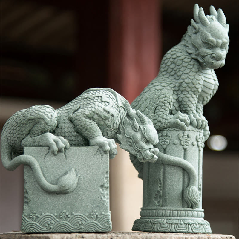 Nimara Ritual Feng Shui Standing Sitting Dragon Success Luck Home Decoration