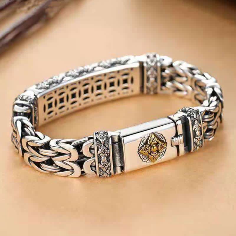 Nimara Ritual Vajra Dorje Twisted Braided Pattern Copper Balance Bracelet