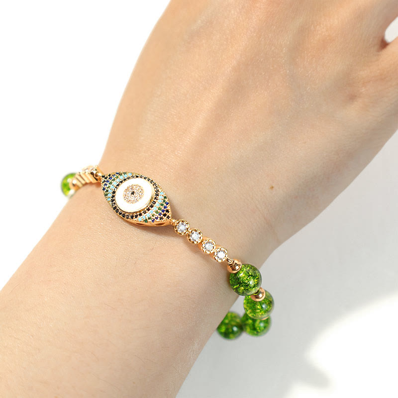 Nimara Ritual Natural Peridot Evil Eye Abundance Bracelet