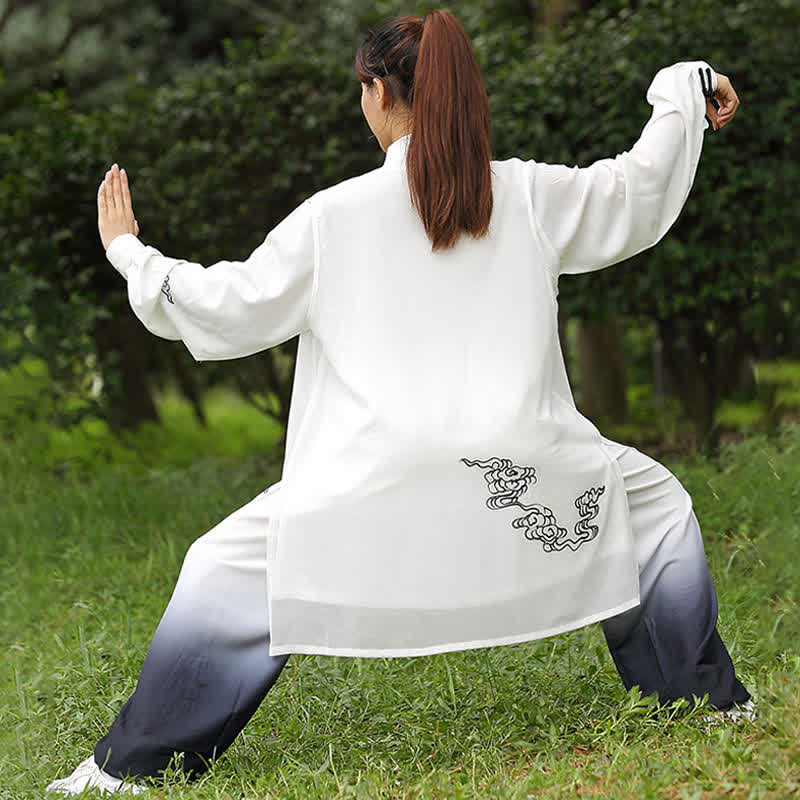 Nimara Ritual Auspicious Clouds Gradient Meditation Prayer Spiritual Zen Tai Chi Qigong Practice Women's Clothing Set