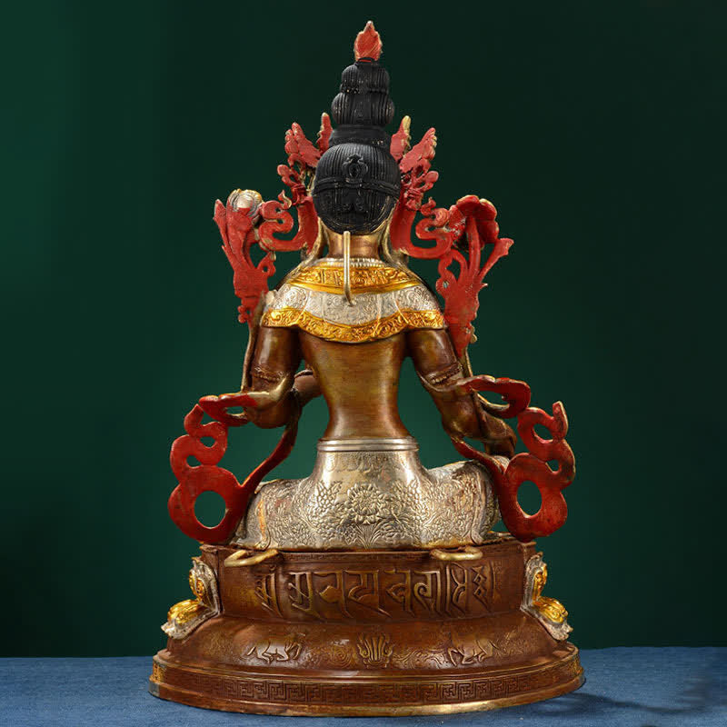 Nimara Ritual Bodhisattva Green Tara Hope Copper Statue Decoration