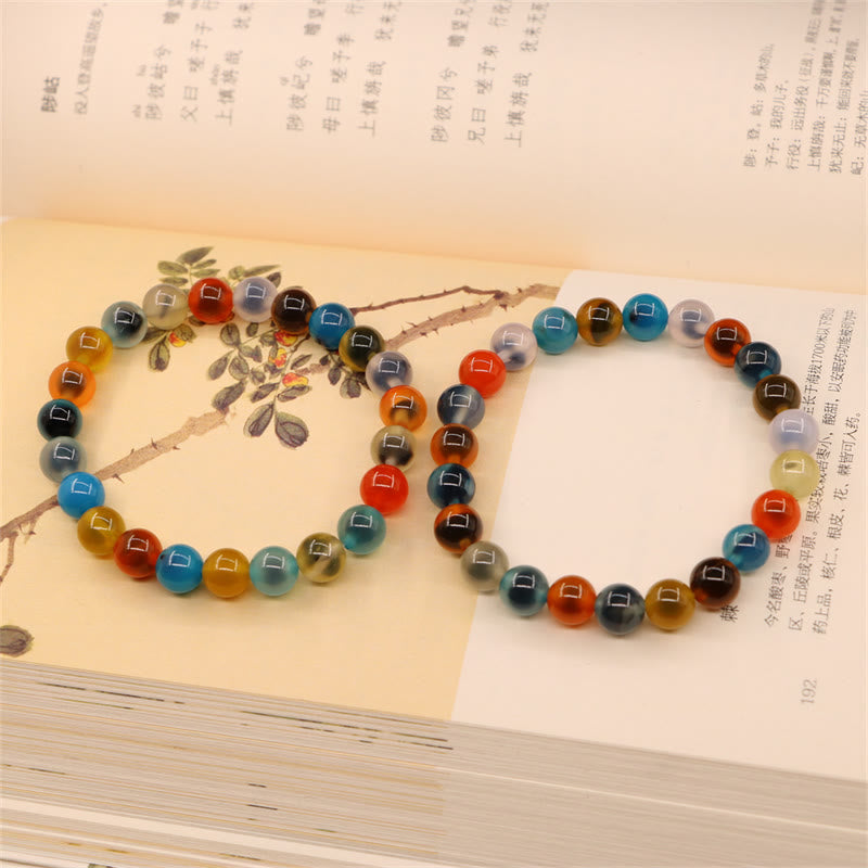 Nimara Ritual Colorful Candy Agate Healing Strength Bead Bracelet