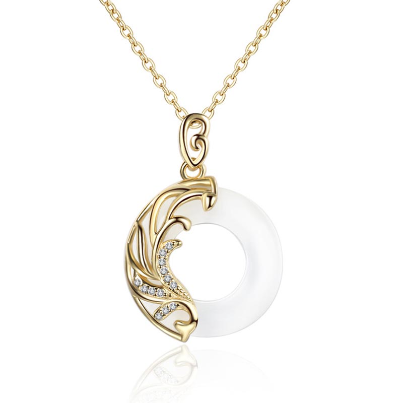 Nimara Ritual Obsidian Chalcedony Meditation Round Pendant Necklace
