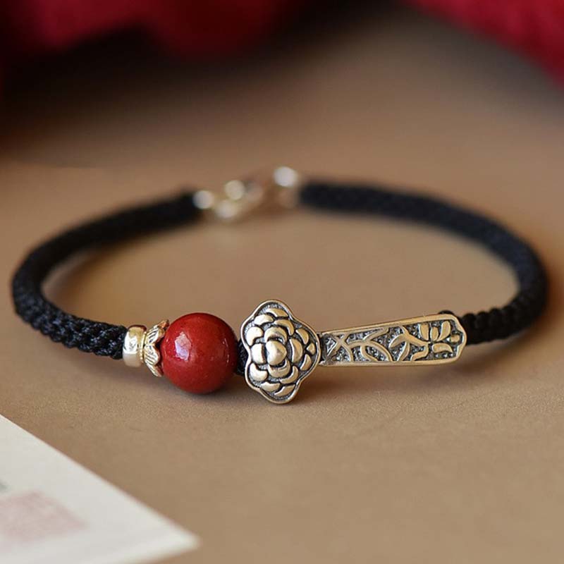 Nimara Ritual 925 Sterling Silver Cinnabar Blessing String Bracelet