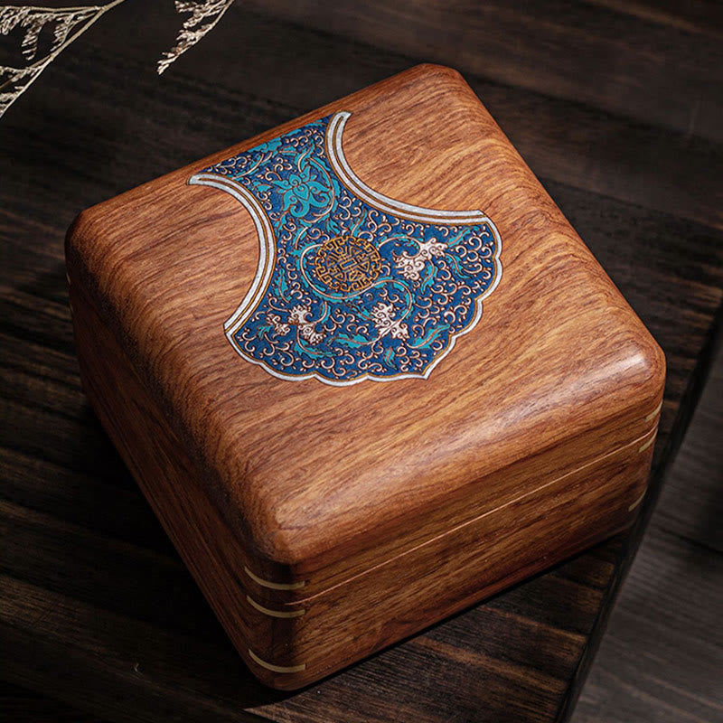 Nimara Ritual Antique Flower Leaf Handmade Rosewood Jewelry Storage Box Wooden Gift Organizer Box