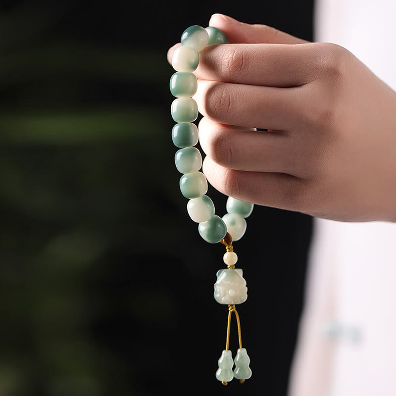 Nimara Ritual Gradient Bodhi Seed Nine Tailed Fox Cat Paw Claw Pine Cone Peace Bracelet