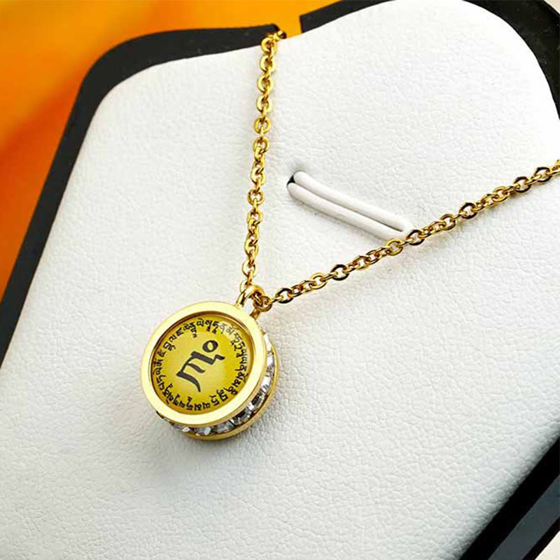 Nimara Ritual Tibetan Yellow God Of Wealth Green Tara Buddha Serenity Titanium Steel Necklace Pendant