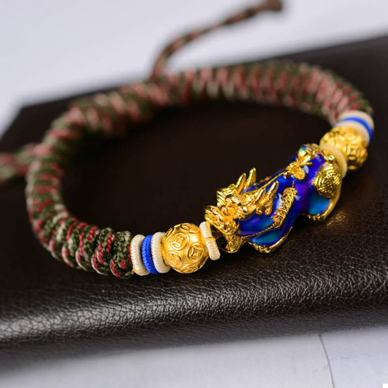 Nimara Ritual Feng Shui PiXiu Color Change Copper Coin Beads Wealth String Bracelet