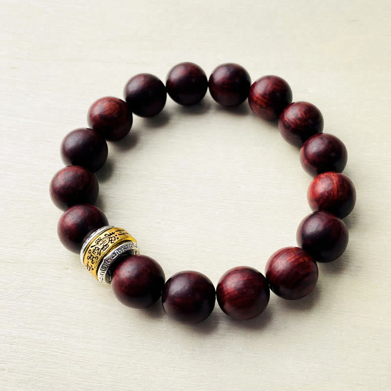 Nimara Ritual Small Leaf Red Sandalwood Amulet Protection Bracelet