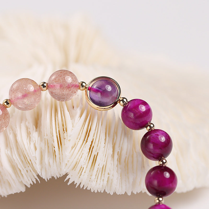 Nimara Ritual Natural Strawberry Quartz Pixiu Love Bracelet