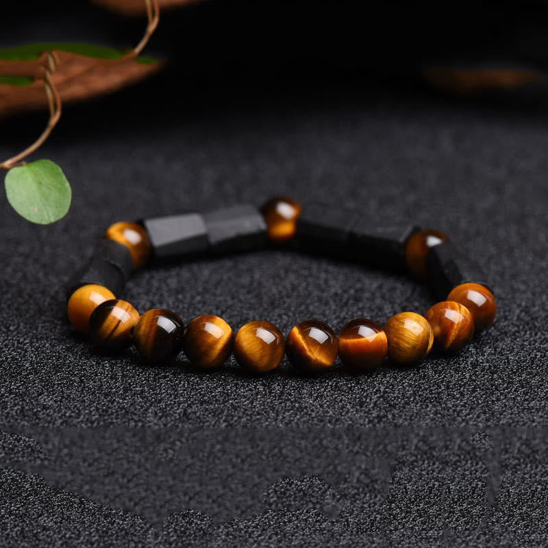 Nimara Ritual Natural Black Tourmaline Tiger Eye Positive Bracelet
