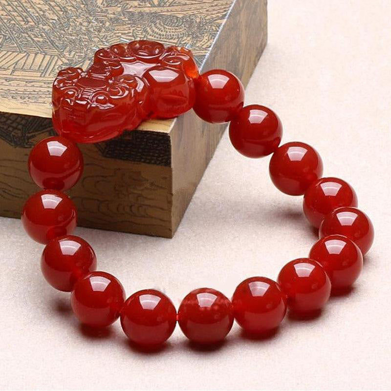 Nimara Ritual Red Agate Lucky Pixiu Wealth Luck Bracelet