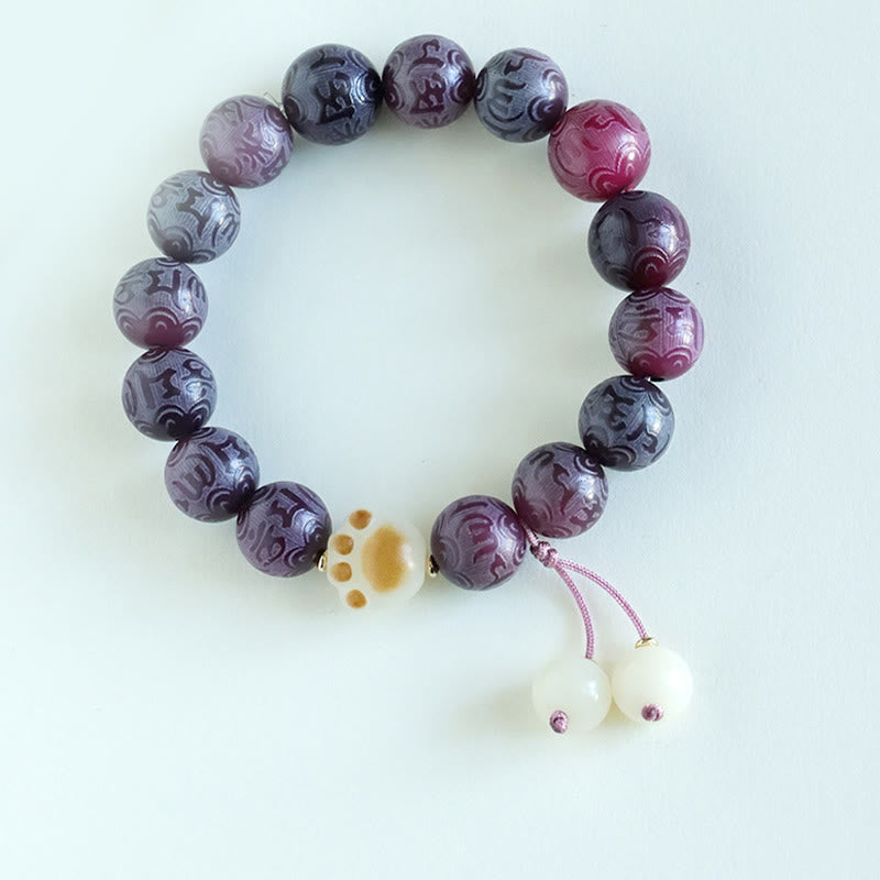 Nimara Ritual Bodhi Seed Om Mani Padme Hum Carved Harmony Bracelet