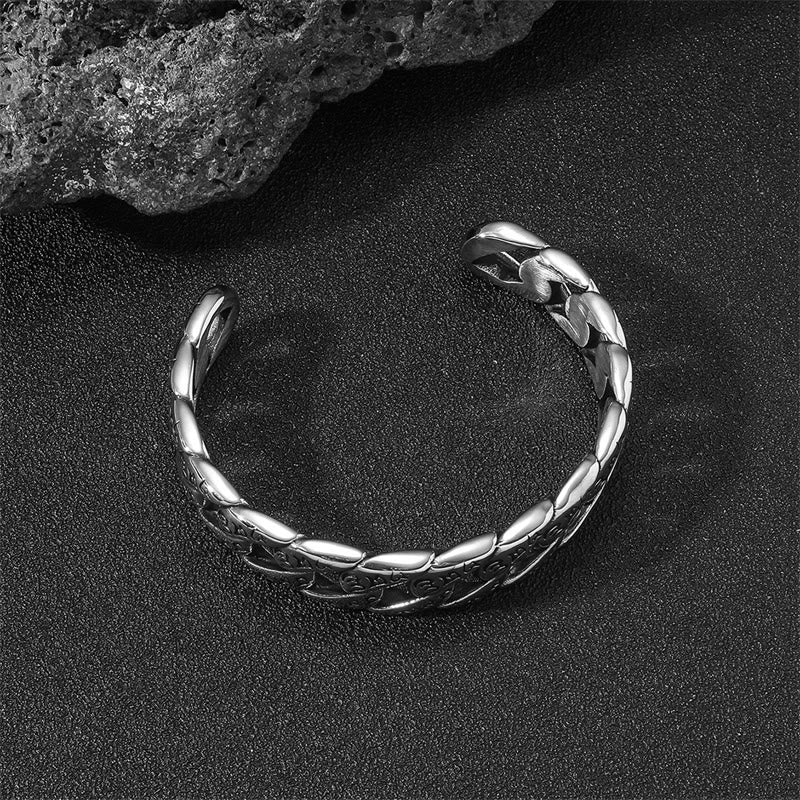 Nimara Ritual Tibetan Om Mani Padme Hum Mantra Titanium Steel Peace Cuf Bangle Bracelet