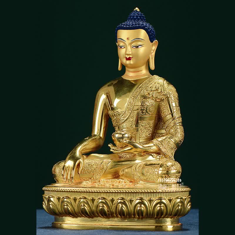 Nimara Ritual Buddha Shakyamuni Figurine Enlightenment Copper Statue Home Offering Decoration
