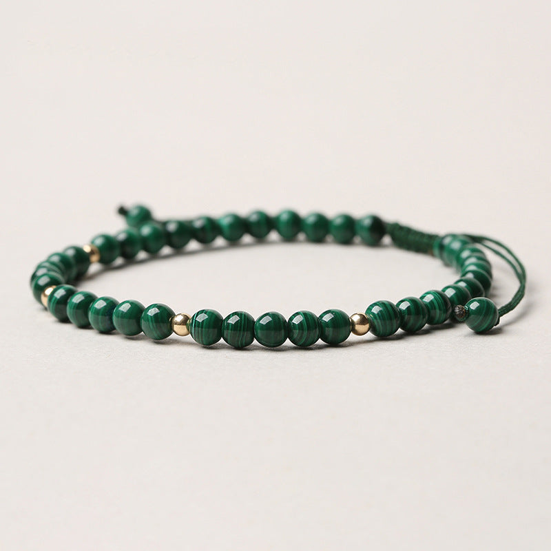 Nimara Ritual 4mm Natural Malachite Protection Calmness String Bracelet